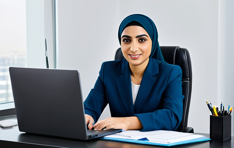 **

"A professional Arab businesswoman in a modest business suit, sitting at a desk in a modern office in Dubai, fully clothed, appropriate attire, safe for work, perfect anatomy, natural proportions, professional photography, high quality, family-friendly, showcasing modern office technology."

**